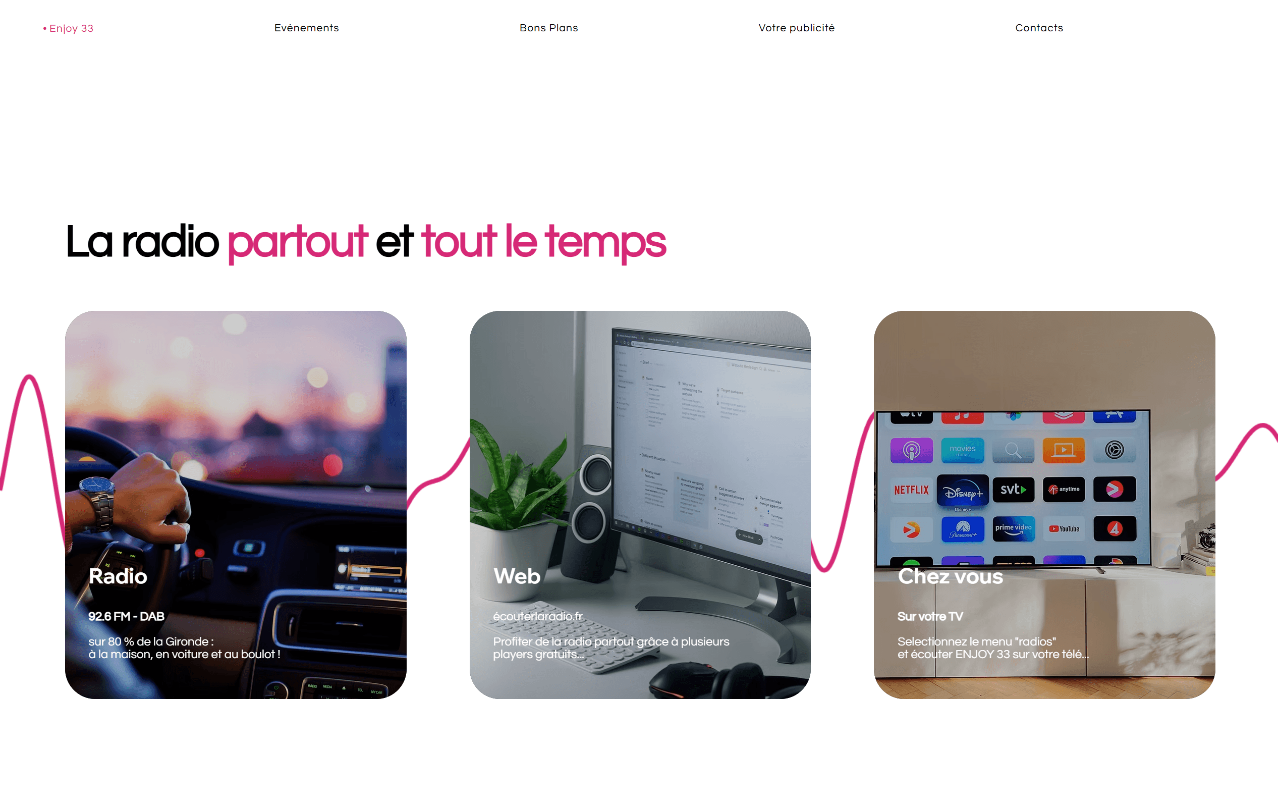 Enjoy 33 website home screen