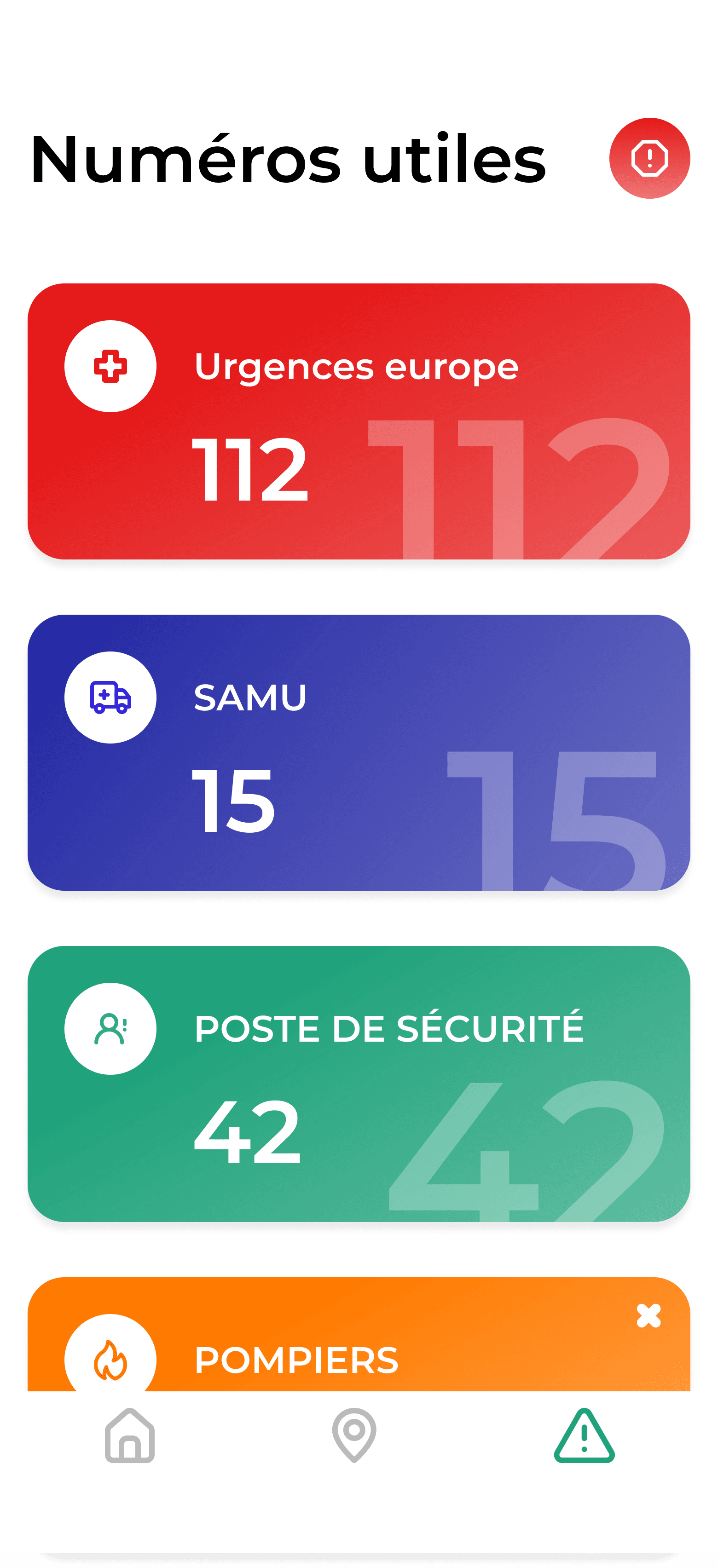 Emergency contacts and safety interface