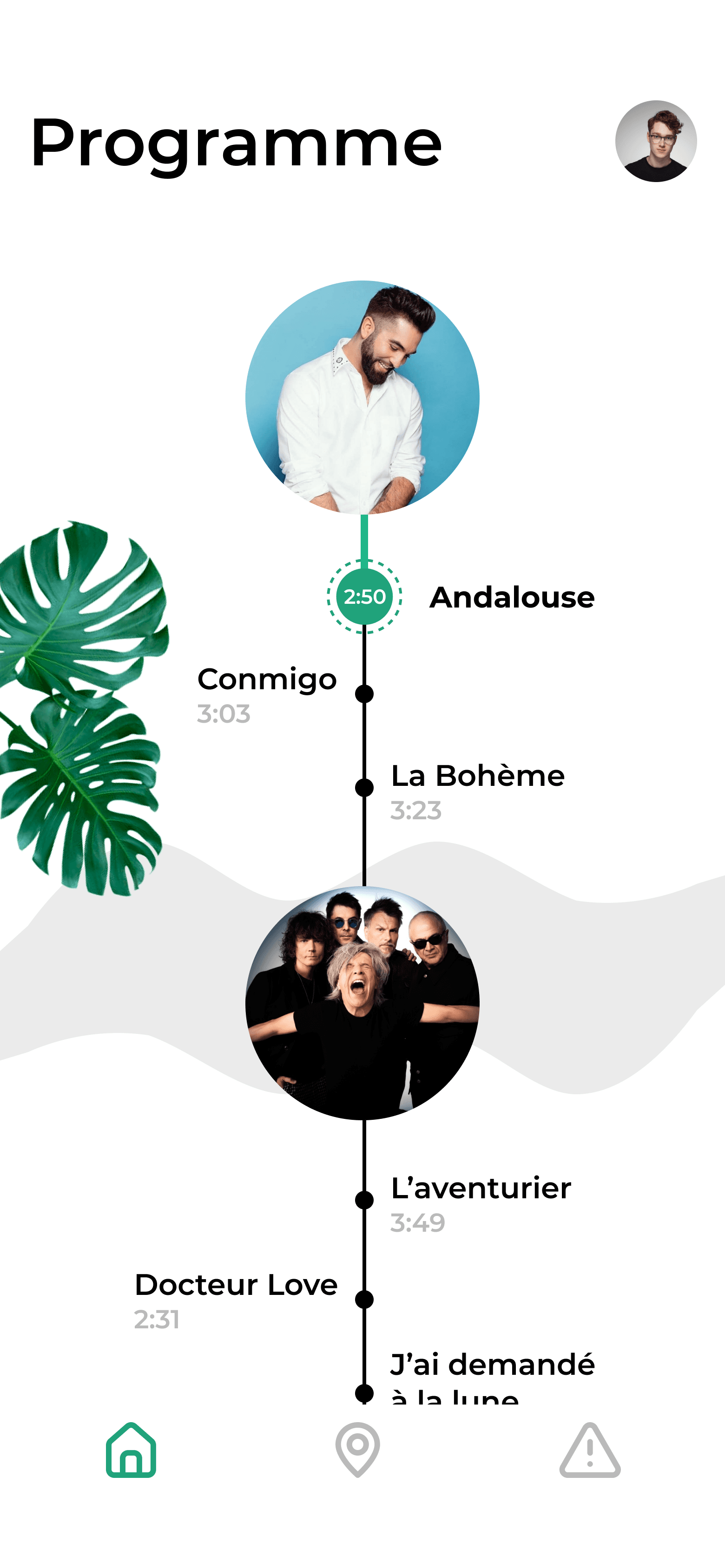 Festival programme timeline