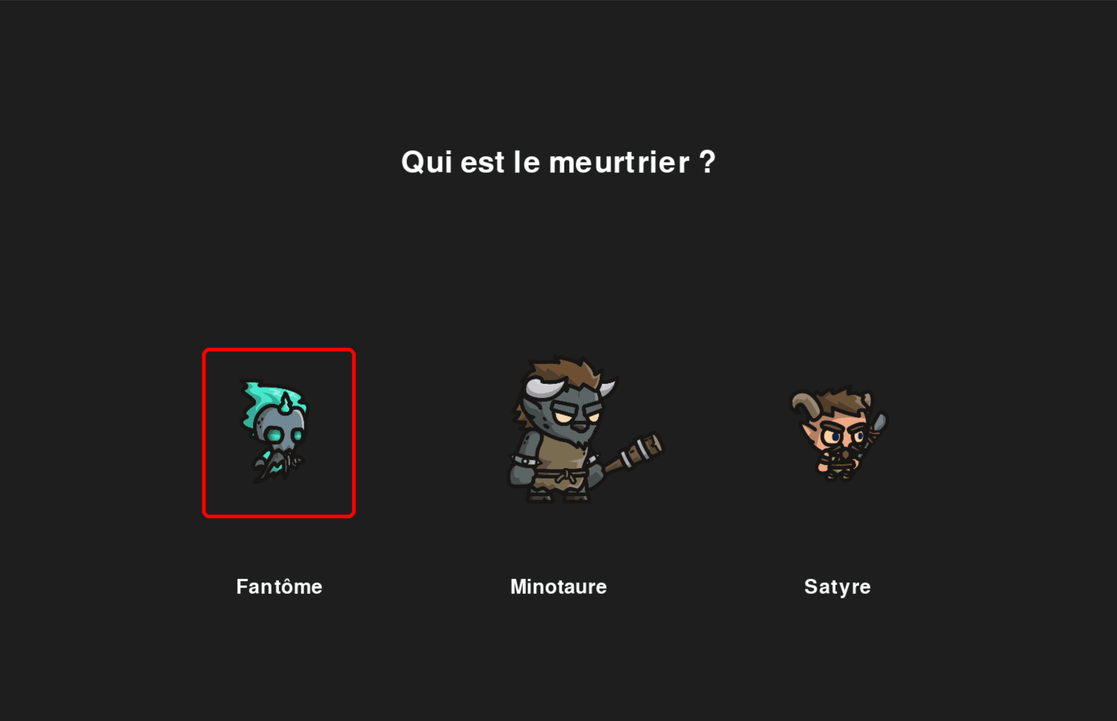 Suspect selection interface